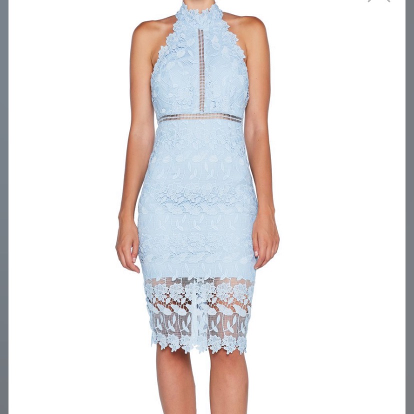Bardot Noni Halter Dress In Pastel Blue 6(Small)